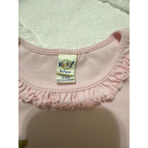 Kavio Short Sleeve Ruffle Top/Shirt with Glitter Two - Picture 3 of 3